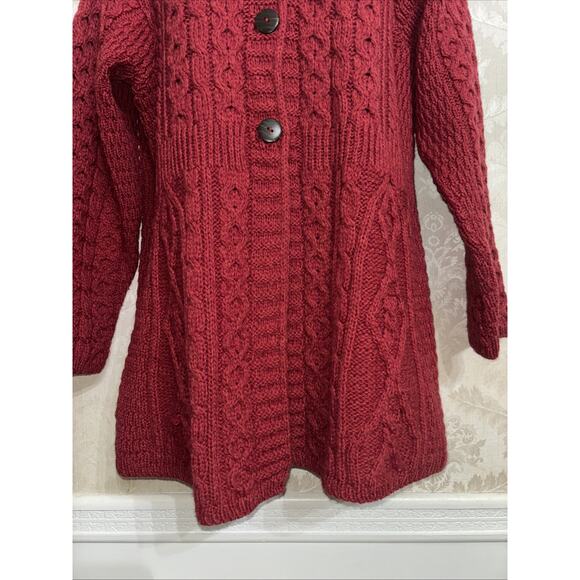 Shannon Woolen Mills 100% Merino Wool Button Long Sleeve Cardigan Size L - Picture 4 of 8